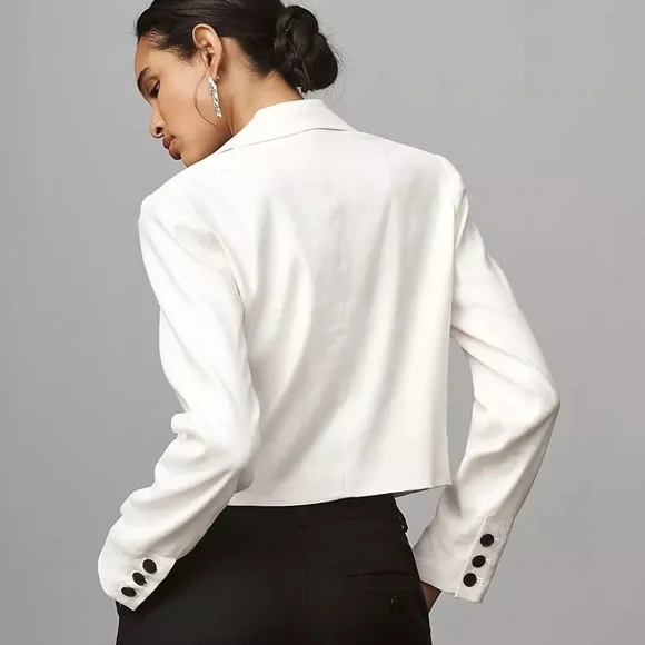 NWT Anthropologie Maeve White Linen Blazer XL - Picture 3 of 4